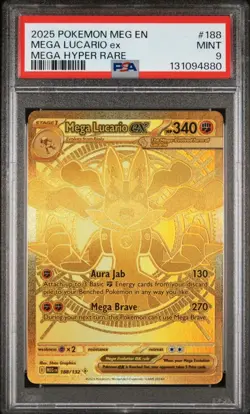 Pokemon Mega Lucario EX TCG Card 188/132 Evolutions Gold - Image 1