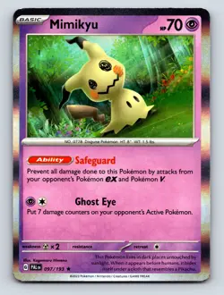 Basic Mimikyu HP 70 Safeguard Ability Ghost Eye Attack Purple Mysterious - Image 1
