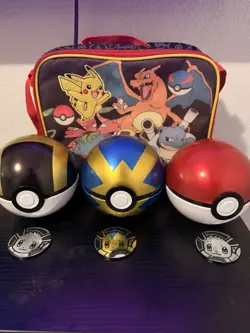 Vintage Pokemon Lunch Box + 3 Pokemon Trading Card Tins - Image 2