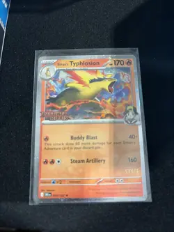 Ethan's Typhlosion 034/182 Staff Prerelease Destined Rivals Holo Card SWIRL NM/M - Image 1