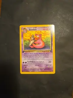 NM (1st edition) Pokemon SLOWBRO Card FOSSIL Set 43/62 First Ed Uncommon - Image 1