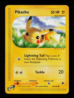 Pikachu 124/165 Common Expedition Pokemon Card - Image 1