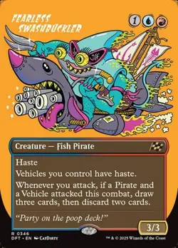Fearless Swashbuckler - Foil Extended Art DFT NM MTG - Image 1