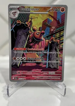 Conkeldurr 127/086 Pokemon Black Bolt IR Illustration Rare TCG Card English - Image 1