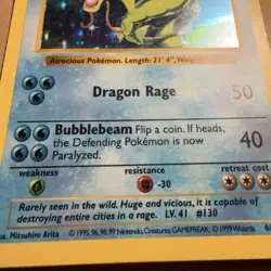 Gyarados 6/102 SHADOWLESS Base Set Holo Rare Unlimited WOTC Pokemon TCG NM/LP - Image 2