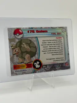 1999 Topps Pokemon TV #76 Golem Silver Foil Black Logo (Rays 2nd Print) LP - Image 2