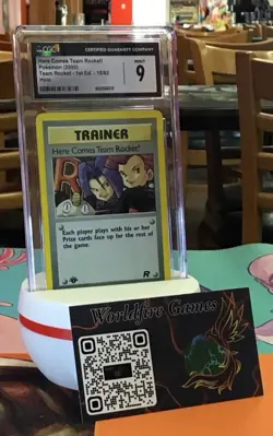 CGC 9 Here Comes Team Rocket! Team Rocket 1st Edition 15/82 Holo Pokemon Card - Image 1