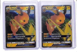 (2) Lot 2019 Pokemon Sun & Moon Hidden Fates Raichu GX Full Art FA #20/68 - Image 1