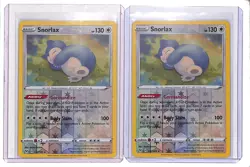 (2) Lot 2020 Pokemon SWSH Vivid Voltage Snorlax Reverse Foil #131/185 - Image 1