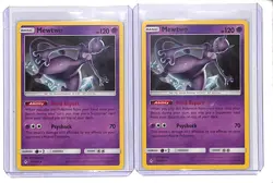 (2) Lot 2019 Pokemon Sun & Moon Unbroken Bonds Mewtwo #75/214 - Image 1
