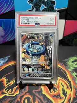 Squirtle 148/142-Illustration Rare - Stellar Crown Pokemon- PSA 9 MINT - Image 1