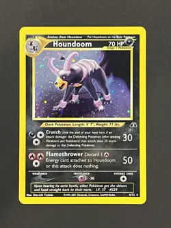 Houndoom 4/75 Holo Rare Neo Discovery Pokemon Corner Bend See Pic - Image 1