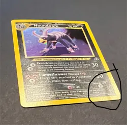 Houndoom 4/75 Holo Rare Neo Discovery Pokemon Corner Bend See Pic - Image 3