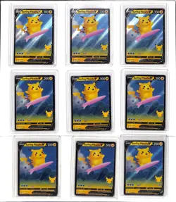 (9) Lot 2021 Pokemon Celebrations Surfing Pikachu V Full Art FA #008/025 - Image 1
