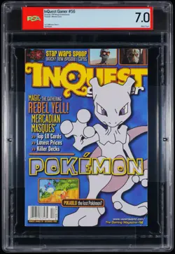 1999 INQUEST GAMER #56 POKEMON MEWTWO PSA GRADED 7 MAGAZINE - Image 1