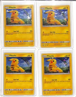 (4) Lot 2017 Pokemon Shining Legends Pikachu Cracked Ice Holo #28/73 - Image 1