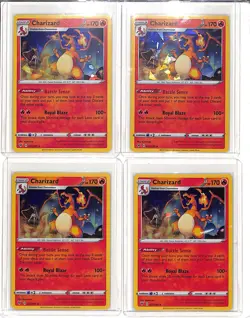 (4) Lot 2020 Pokemon Sword Shield Vivid Voltage Charizard Cracked Ice Holo #025 - Image 1