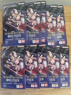 Lot Of 10 One Piece TCG The Azure Sea's Seven Sleeved Booster OP-14 EB04 English - Image 1