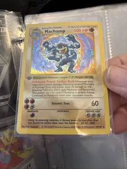Pokemon TCG Machamp Holo Rare 1st Edition Base Set, Card 8/102 LP MP G153 - Image 1