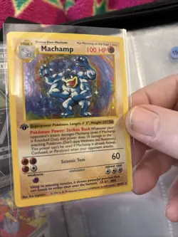 Pokemon TCG Machamp Holo Rare 1st Edition Base Set, Card 8/102 LP MP G153 - Image 3