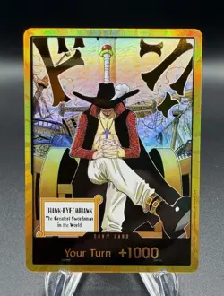DON!! Card Gold Frame Mihawk OP14 ONE PIECE - NM English - The azure Sea’s Seven - Image 1
