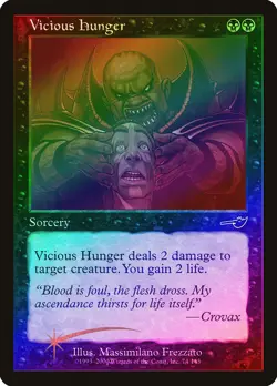 Vicious Hunger FOIL Nemesis NM Black Common MAGIC THE GATHERING CARD ABUGames - Image 1