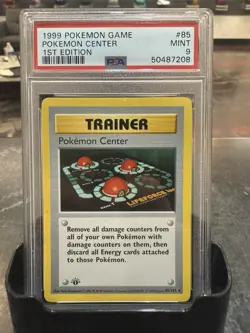 1999 Pokemon Center Trainer Base Set Shadowless Card 1st Edition PSA 9 - Image 1