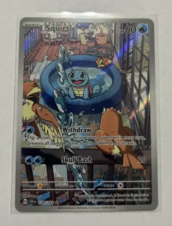 Pokemon Squirtle TCG Stellar Crown Illustration Rare Holo Card 148/142 Sv07 - Image 1