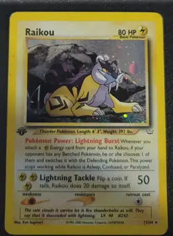 Pokemon Raikou Neo Revelation 1st Edition Holo Card 13/64 - Image 1