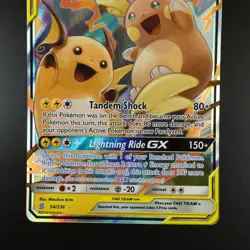 Raichu & Alolan Raichu GX 54/236 Pokemon Unified Minds Holo Full Art Card - Image 3