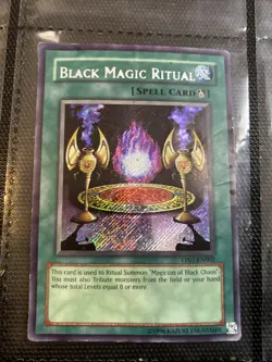 Black Magic Ritual PP01-EN002 Secret Rare Holo Mod Played Yugioh Card TCG - Image 1