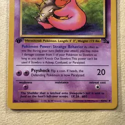 Pokemon Card Slowbro Fossil 1st Edition Common 43/62 Near Mint - Image 3