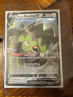 Galarian Stunfisk v Darkness Ablaze Ultra Rare Holo Card 128/189 - Image 1
