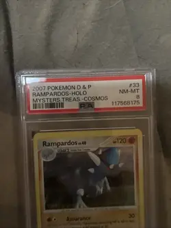 Pokemon 2007 Mysterious Treasures Rampardos Holo Card 33/123 PSA 8 - Image 5
