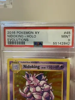 2016 Pokemon XY Evolutions Nidoking Holo #45 PSA 9 MINT - Vintage Style Card - Image 2