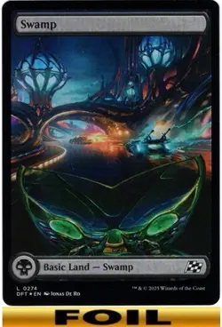 SWAMP - #274 - FOIL FULL ART - Aetherdrift - NM MTG - Image 1