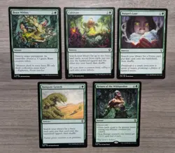 MTG Magic Set of 5 Green EDH Commander Deck Staples - Image 1