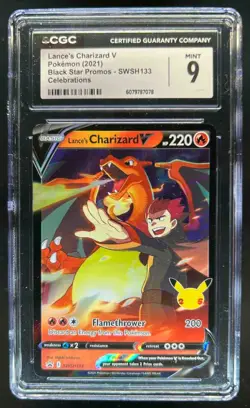 2019-2023 Pokemon SWSH Black Star Promos Lance's Charizard V #SWSH133 CGC 9 - Image 1