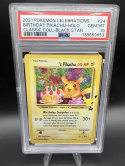 ______'s Pikachu 24/53 Celebrations: Holo Birthday BSP PSA 10 Gem Mint Pokemon - Image 1