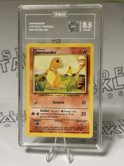 TAG 8.5 NM MT+ Charmander 1999 WOTC Pokemon Base Set #46/102 - Image 2