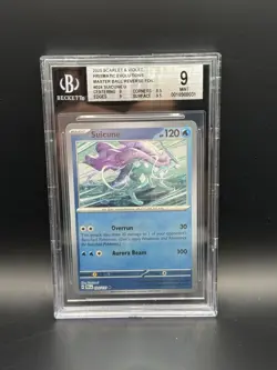 2025 Pokemon Prismatic Evolutions Suicune Master Ball Reverse Holo BGS 9 - Image 1
