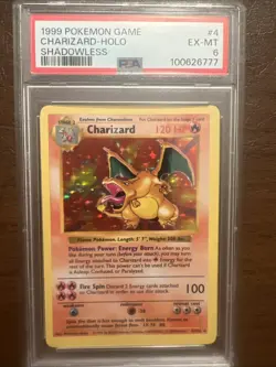 1999 Pokemon Base Set - Charizard Holo Shadowless No. 4 PSA 6 - Image 2