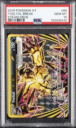 2016 POKEMON XY STEAM SIEGE #66 YVELTAL BREAK PSA 10 - Image 1
