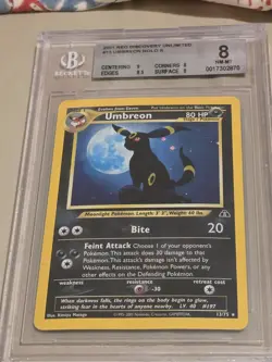 Pokemon Umbreon 2001 Neo Discovery Unlimited 13/75 Holo Rare BGS 8 - Image 2