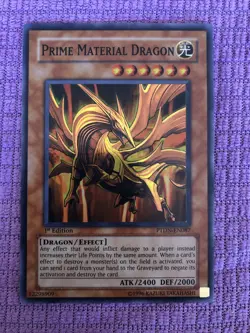 YuGiOh PRIME MATERIAL DRAGON Super Rare 1st Edition PTDN-EN087 NM - Image 1