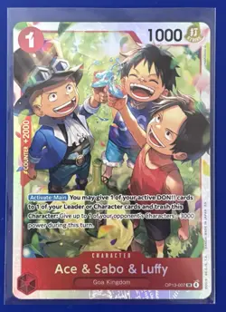 Ace & Sabo & Luffy OP13-007 SR One Piece Carrying On His Will - Image 1