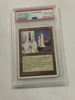 MTG Revised 4th Edition IVORY TOWER Artifact RARE PSA 8 Vintage Graded Card - Image 1