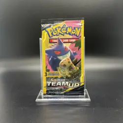 Pokemon Sun & Moon Team Up 3 Card Mini Booster Pack Factory Sealed - Image 1