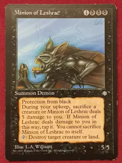 Magic The Gathering ICE AGE MINION OF LESHRAC black card MTG - Image 1