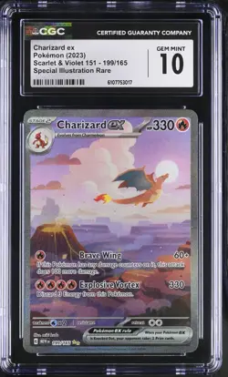 CGC 10 Charizard ex 199/165 MEW EN-151 Special Illustration Rare Pokemon Card - Image 3